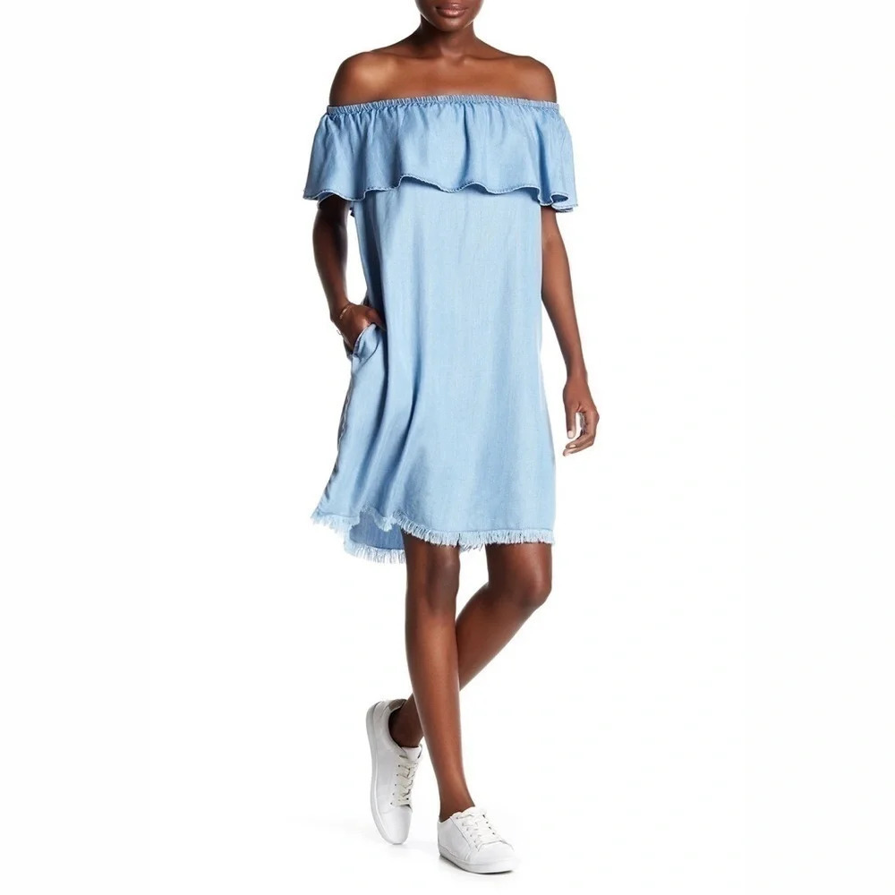 BeachLunchLounge Tova Chambray Dress XS NWT